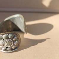 Сребърна възрожденска гривна с позлата, снимка 4 - Антикварни и старинни предмети - 41808145