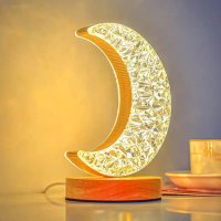 LED декоративна настолна лампа Луна, сензорна, трицветна, затъмняваща, снимка 4 - Лед осветление - 42308912