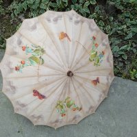 Стар дамски чадър за слънце,1900-1920г, снимка 6 - Антикварни и старинни предмети - 35815045