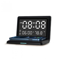 YZ-1 Дигитален LED часовник  Аларма +Безжично Зарядно Будилник, снимка 2 - Друга електроника - 44699336
