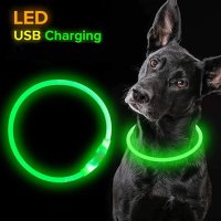 Led USB нашийник за кучета ,налични 2 цвята син и червен, снимка 1 - За кучета - 40976254