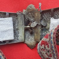 Автентични сребърни пафти  с колан от района на Етрополе, снимка 3 - Антикварни и старинни предмети - 41579079