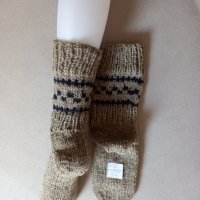 Ръчно плетени мъжки чорапи от вълна, размер 38, снимка 2 - Мъжки чорапи - 41932731