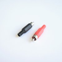 Букса за кабел черен/червен RCA(м), снимка 1 - Други - 42603217