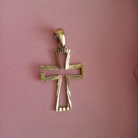Сребърен кръст с позлата , снимка 4 - Колиета, медальони, синджири - 41887022