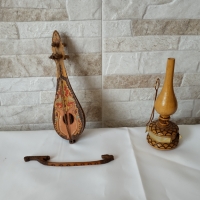 Декорации - дърворезба - Лампа - Български, снимка 1 - Антикварни и старинни предмети - 36071958