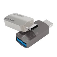 Orico адаптер Adpater OTG USB 3.1 Type C to Type A/F, Metal - CTA2-SV  - 24 месеца гаранция, снимка 5 - USB кабели - 41288843