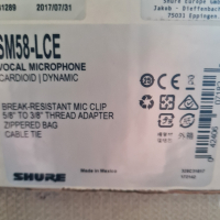 SHURE SM58-LCE микрофон, снимка 2 - Микрофони - 44837623