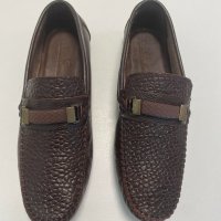  Мъжки мокасини от естествена кожа - Тъмнокафяви - 43, снимка 2 - Ежедневни обувки - 41548865
