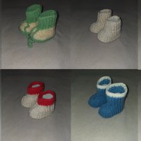Ръчно плетени бебешки терлички, снимка 2 - Бебешки чорапи - 42366099