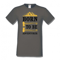 Мъжка тениска Born To Be Adventurer,Къмпинг,Планина,Изненада,Подарък,Поход,Връх,Хижа,, снимка 7 - Тениски - 36348544