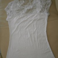 Дамска бяла тениска  с дантела Lily Doll, размер S, снимка 8 - Тениски - 41067819