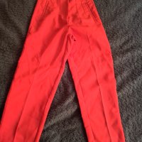 Червен дамски панталон с висока талия, снимка 1 - Панталони - 41527812