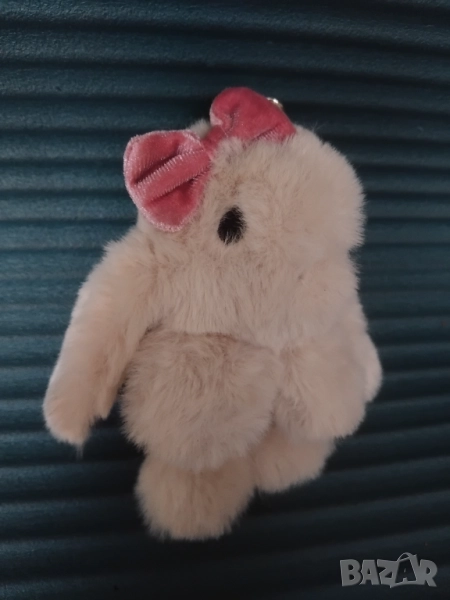 Сувенирна играчка Зайче - естествен косъм , снимка 1