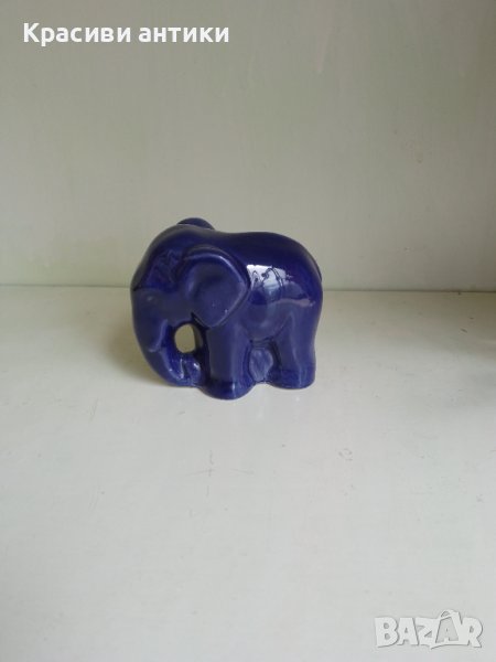 Фигура,статуетка от порцелан, синьо слонче, снимка 1