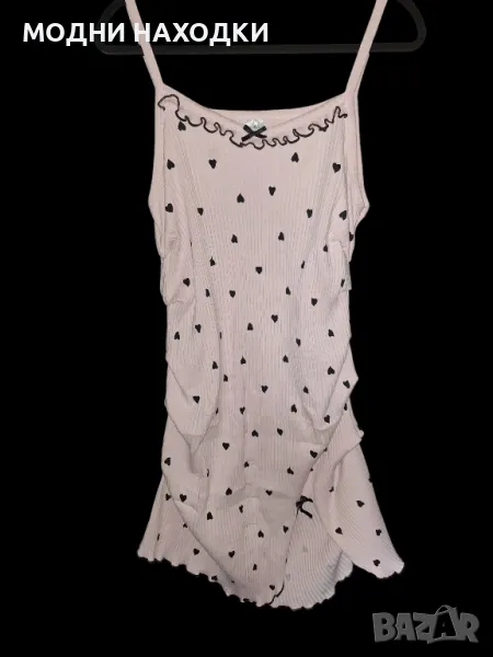 Розова дамска нощница рипс , снимка 1