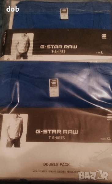  Нови тениски 2 броя пакет G star Raw T-shirt double pack, V-Neck, снимка 1