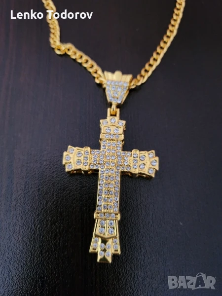 Колие от медицинска стомана с златно покритие , снимка 1