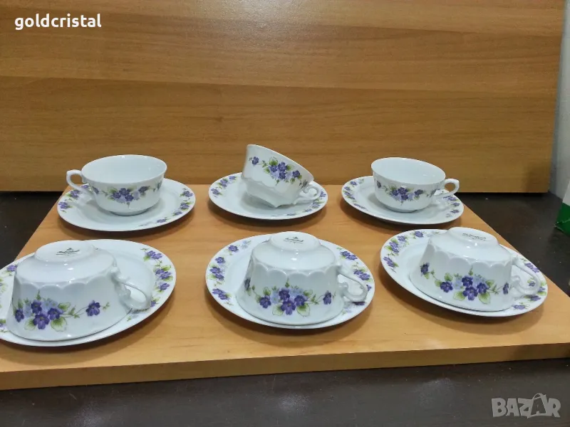 Стар немски порцелан  чаши за дълго кафе чай , снимка 1