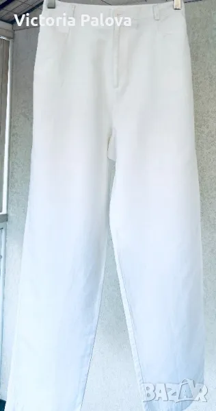 Модерен бял панталон  LIZ CLAIBORNE лен и памук, снимка 1