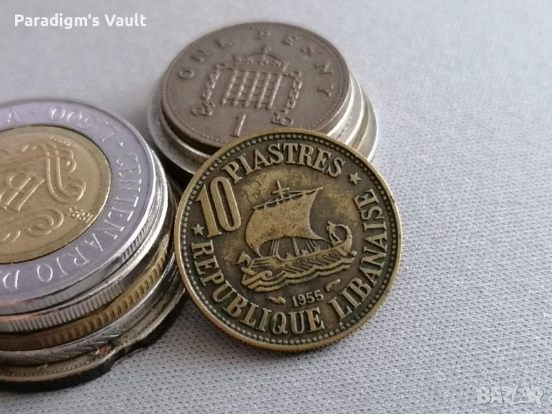 Монета - Ливан - 10 пиастри | 1955г., снимка 1