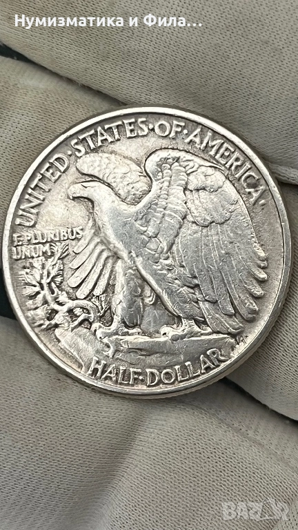 Сребърна монета САЩ 1/2 долар 1944 година, снимка 1