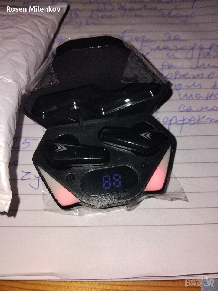 чисто нови безжични bluetooth слушалки след светлини, снимка 1