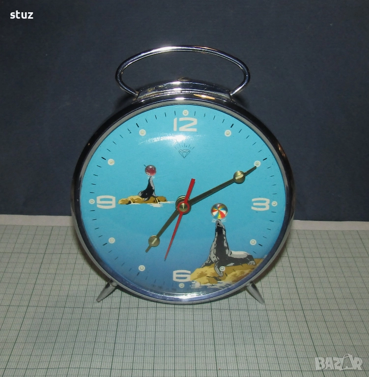 Анимиран будилник с тюленчета, механичен, снимка 1