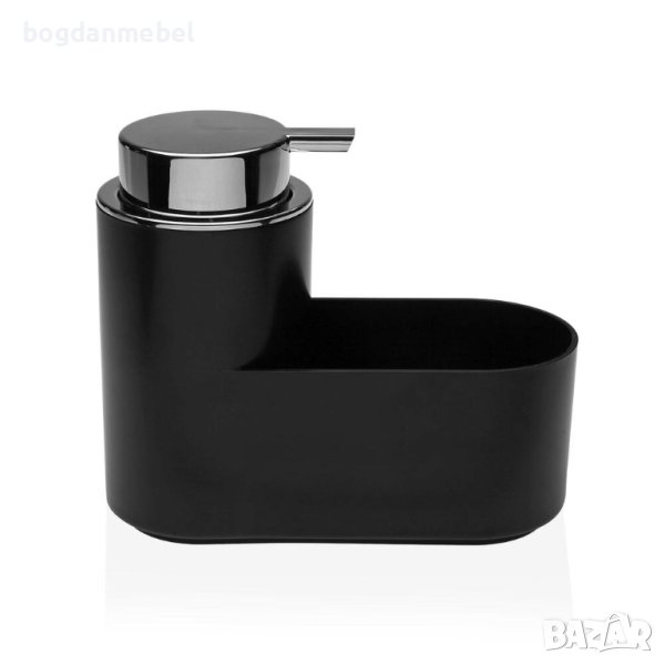 Дозатор за сапун 2 в 1 за мивка Versa Черен ABS полистирен (7,5 x 14,5 x 17 cm), снимка 1