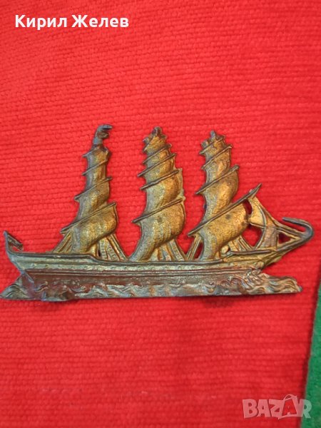 СТАР ОЛОВНА СТАТУЕТКА ФИГУРКА на КОРАБ ВЕТРОХОД ПЛАТНОХОД ЛАКИРАН РЯДЪК за КОЛЕКЦИЯ ДЕКОРАЦИЯ 22736, снимка 1