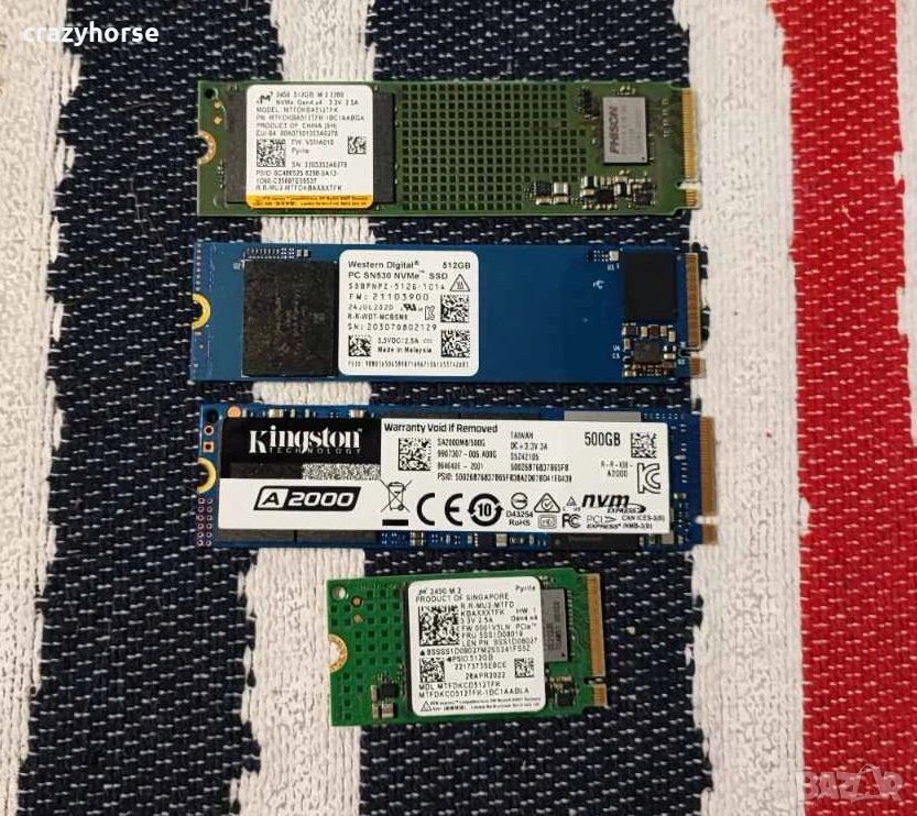 NVMe дискове 512GB Gen3 x4 и Gen4 x4 (Micron, WD, Kingston, Samsung), снимка 1