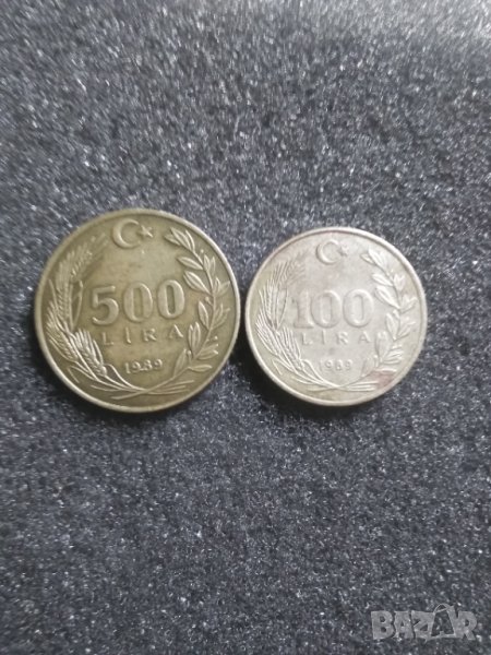 100 и 500 лири 1989г.Турция, снимка 1