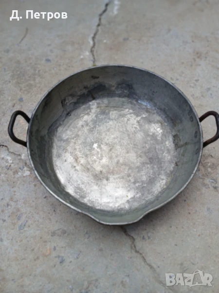 Стара медна тава с дръжки, снимка 1