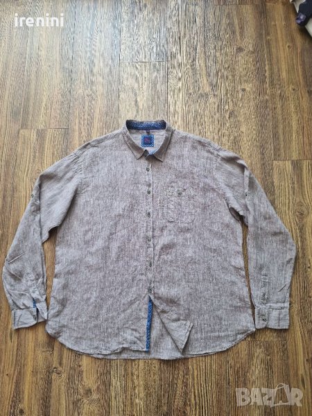 Страхотна мъжка ленена риза TOM RUSBORG  размер 2XL , без забележки като нова,  100% лен , снимка 1