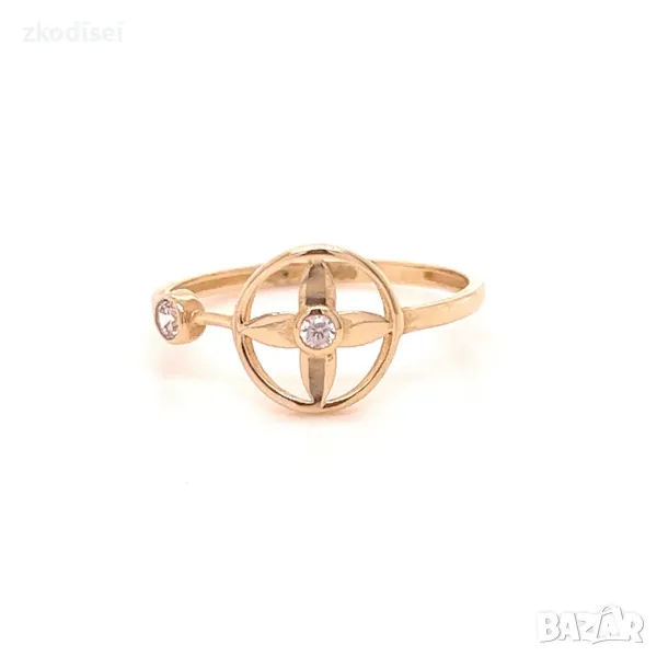 Златен дамски пръстен 1,23гр. 14кр.проба:585 размер:57 модел:17645-4, снимка 1