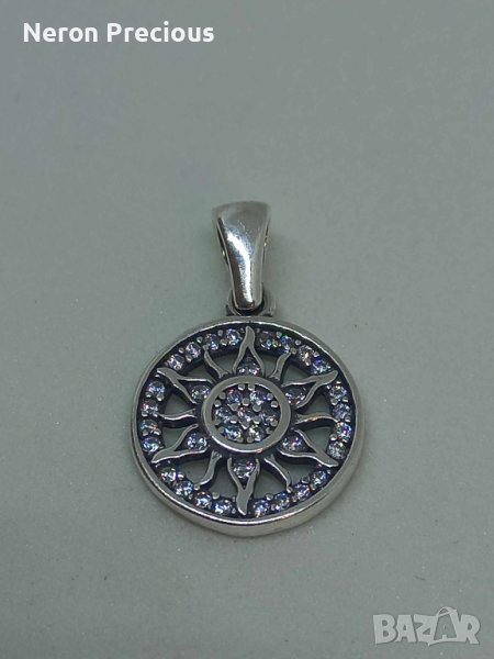 Сребърна висулка с много камъни Слънце, снимка 1