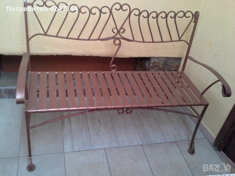 градинска пейка ковано желязо, снимка 1