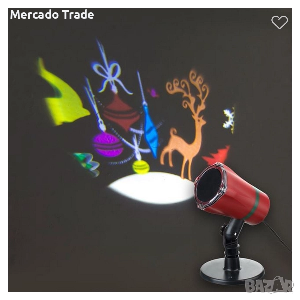 Декоративен лазерен прожектор Mercado Trade, Дядо Коледа , снимка 1