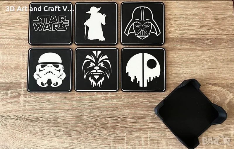 Комплект 6 броя подложки за чаши (coaster) Star wars , снимка 1