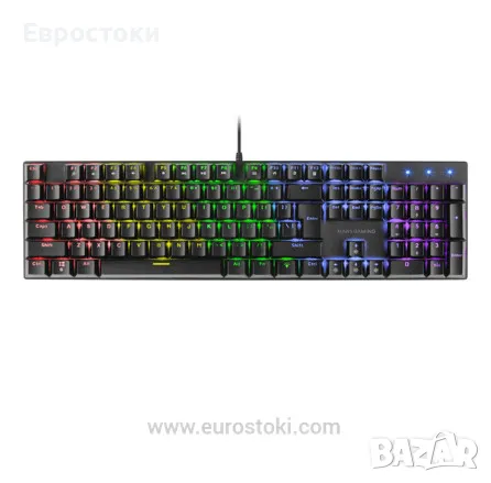 Механична клавиатура Mars Gaming MK422 Red Switch, RGB геймърска клавиатура, кабелна, цвят: черно, снимка 1