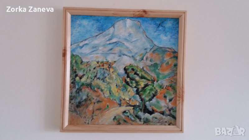 Картина с дървена рамка,платно 40/40,рисувана на ръка., снимка 1