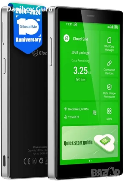 GlocalMe G4Pro 4G рутер, бисквитка LTE мобилна точка за достъп, глобална високоскоростна WiFi, снимка 1
