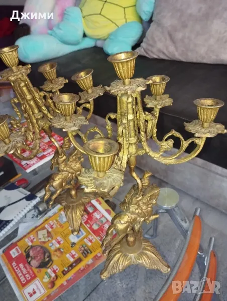 масивни бронзови свещници, снимка 1