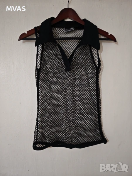 Нов дамски черен мрежест потник S размер , снимка 1