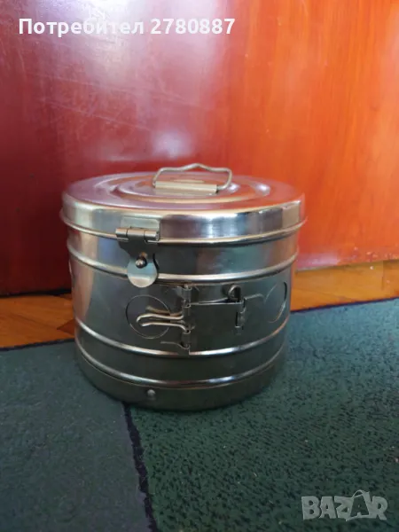  Барабан за стерилизация с капак Зема София, неръждаема стомана, снимка 1