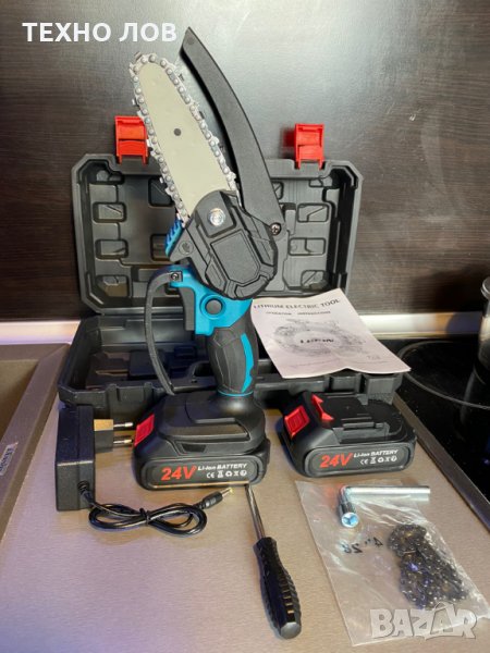 Акумулаторна резачка за клони и дърва 24V, 5Ah мини трион, литиевойонни  батерии, снимка 1