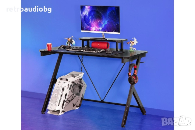   Геймърско бюро B-202 черно - червено, снимка 2 - Бюра - 52750609