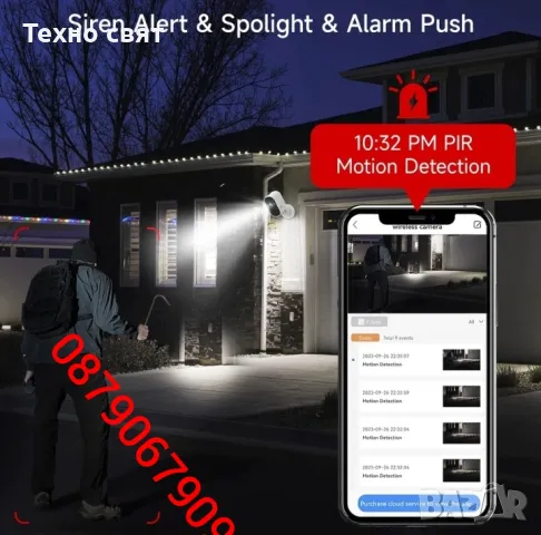 -59% Соларна камера безжична WIFI FULL HD IP65 соларни камери, снимка 4 - Камери - 47695534