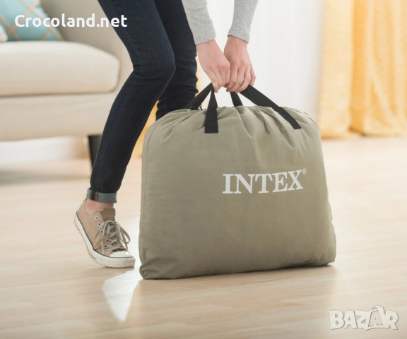 Надуваем матрак с вградена помпа Pillow Rest Raised, 99 x 191 x 42 см. INTEX CROCOLAND, снимка 5 - Надуваеми легла - 44829594