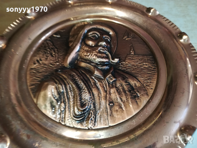 ХЕМИНГУЕЙ-МЕДНА КАРТИНА ОТ ФРАНЦИЯ 32СМ-АНТИКА 1703241431, снимка 2 - Антикварни и старинни предмети - 44806265